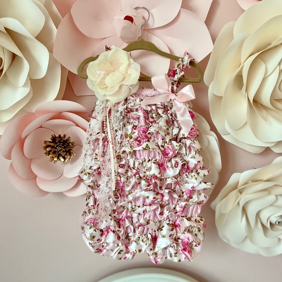 5 Piece “Big & Lil Sis” Romper & Bloomer Set - Picture 2 of 6